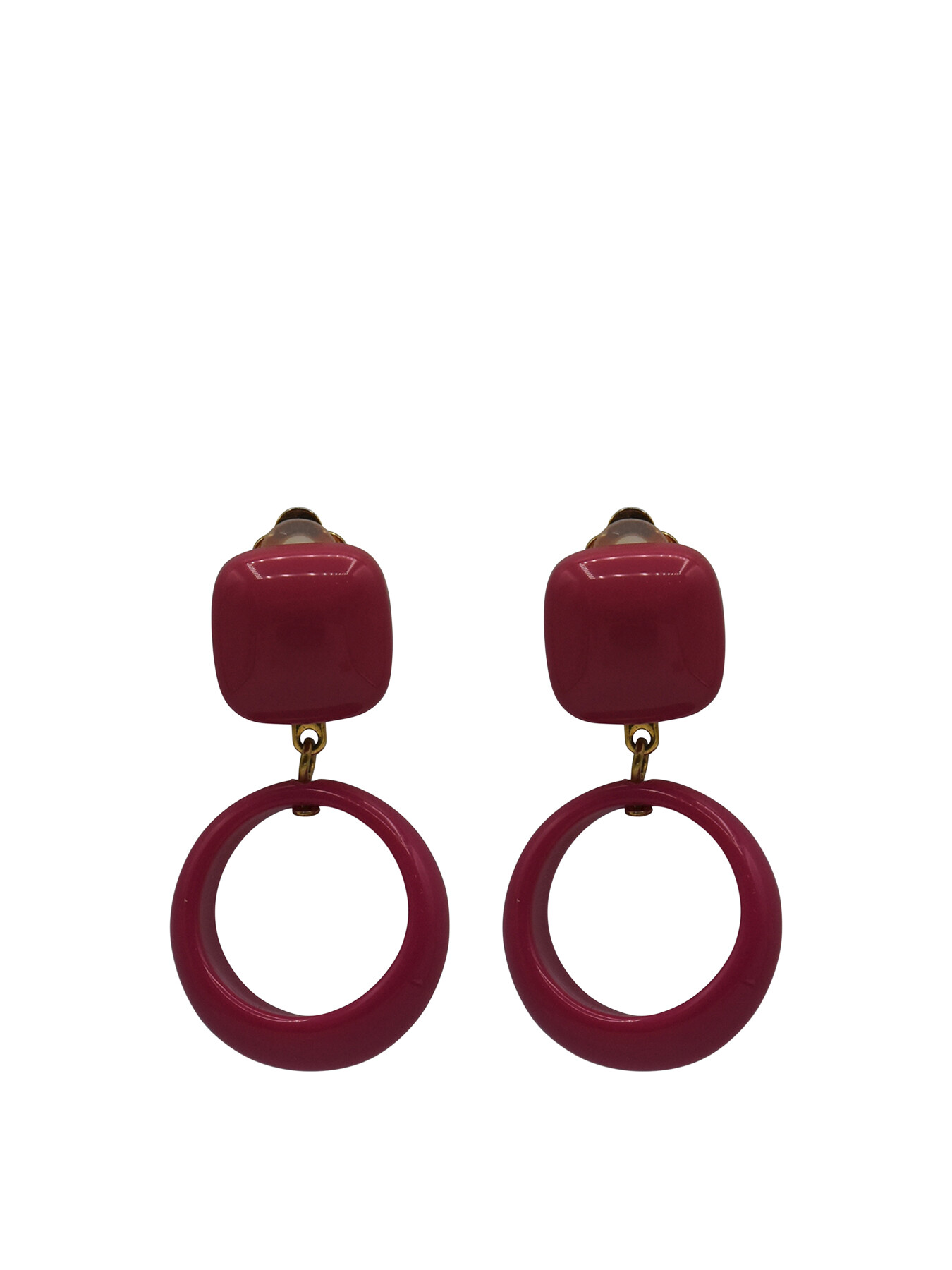 Francine Bramli Women's Cluny Xs Double Drop Clip Earrings Pink In Gold