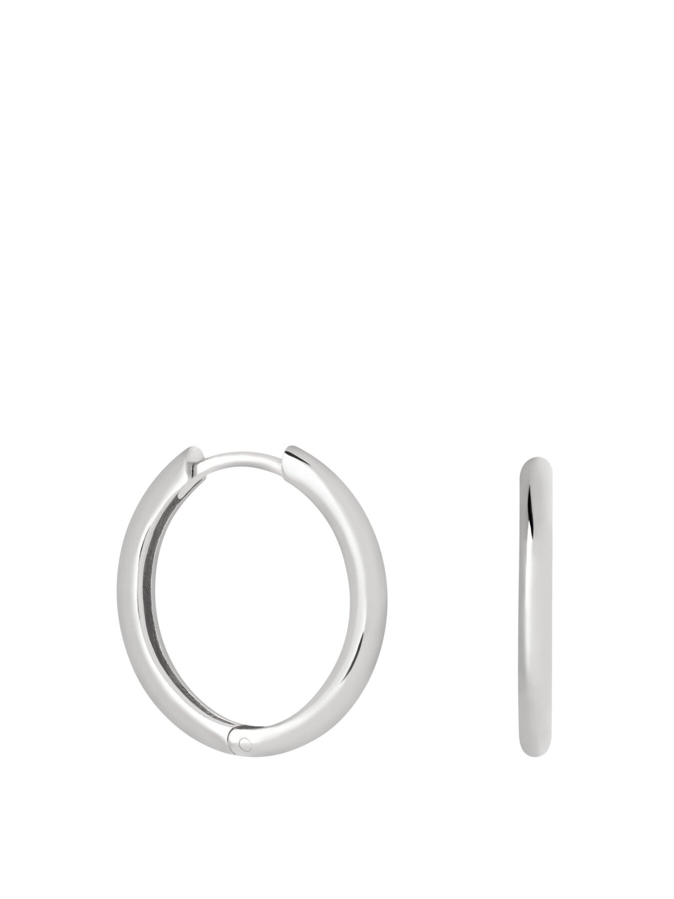 Astrid & Miyu Women's Simple Hinge Small Hoops Silver In White