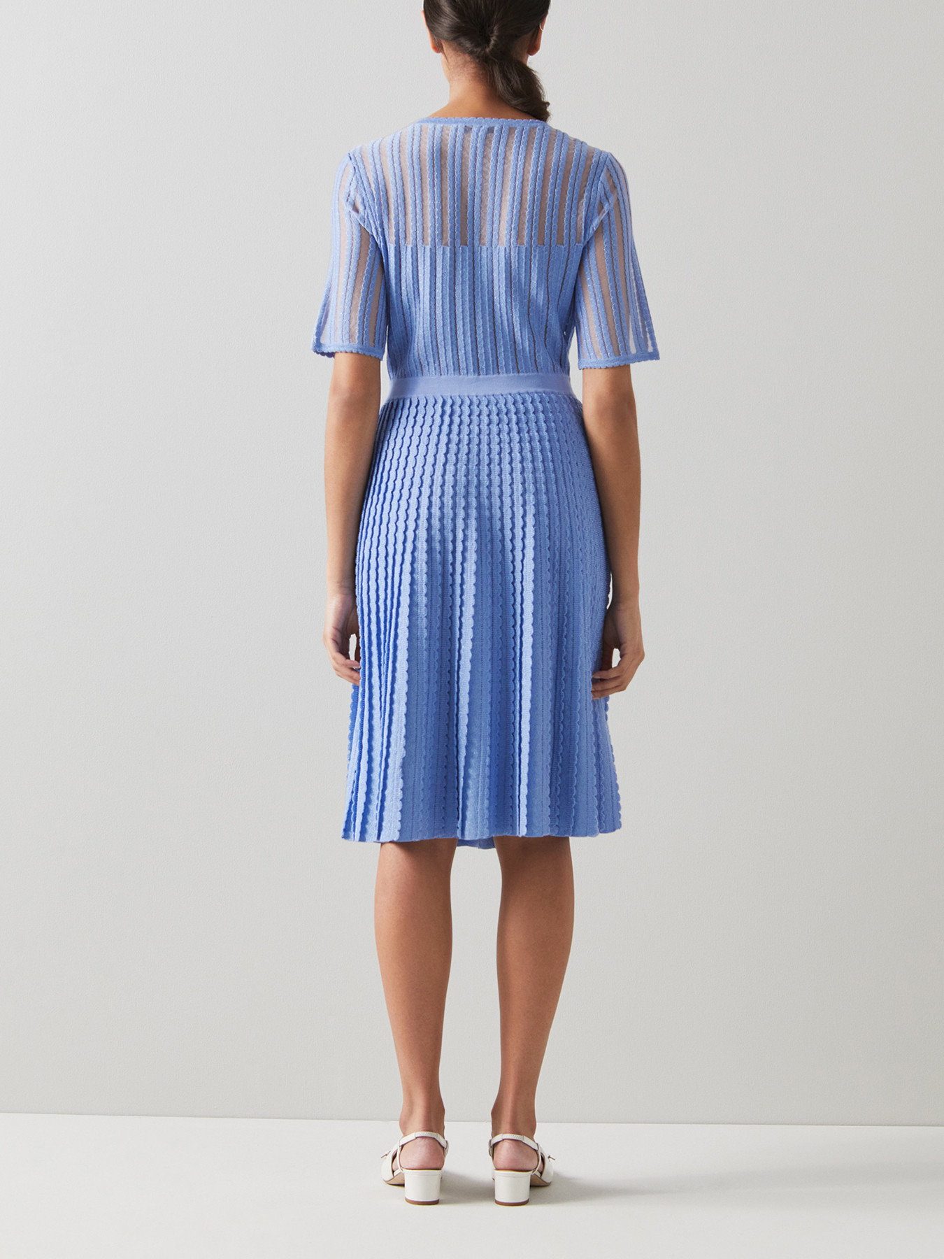 Women's LK Bennett Anna Blue Lurex Knitted Dress | Fenwick