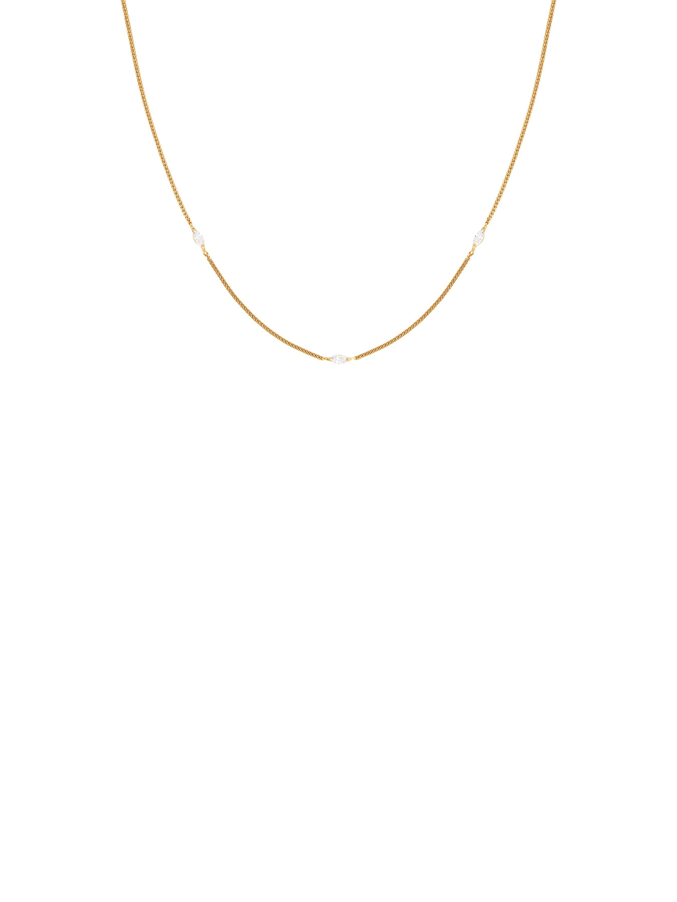 Astrid & Miyu Women's Navette Crystal Necklace Gold