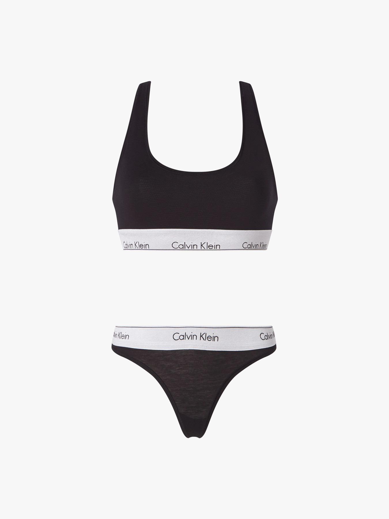 Calvin Klein Modern Cotton Metallic Bralette & Thong Set