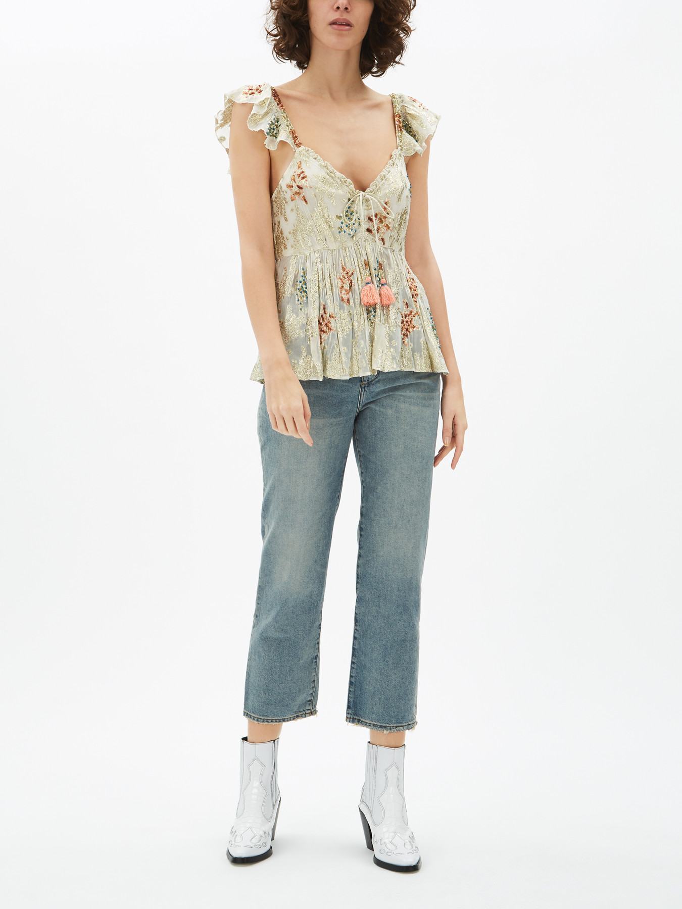Free People All That Shimmers Jacquard Top Camis Tank Tops Fenwick
