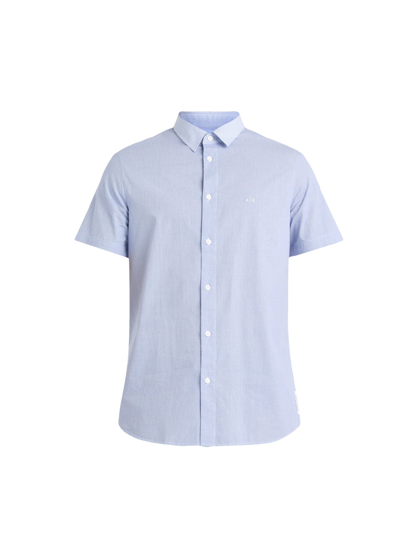 Armani Exchange Men's Check Short Sleeve Shirt Blue