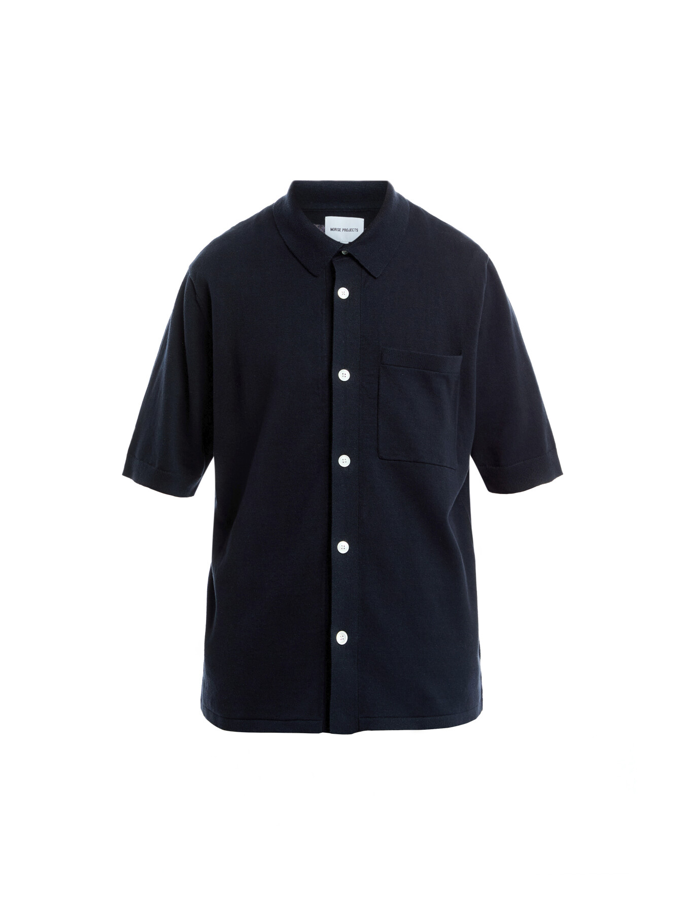 Norse Projects Men's Rollo Cotton Linen Short  Sleeve Shirt Navy In Blue