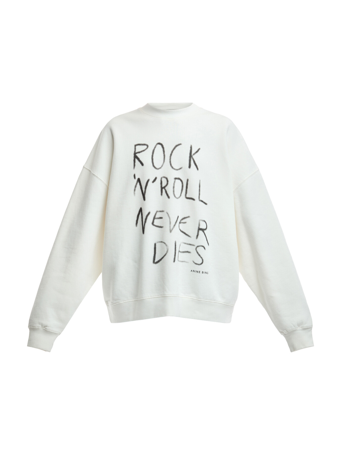 Anine Bing Women's Miles Sweatshirt Rock N Roll White