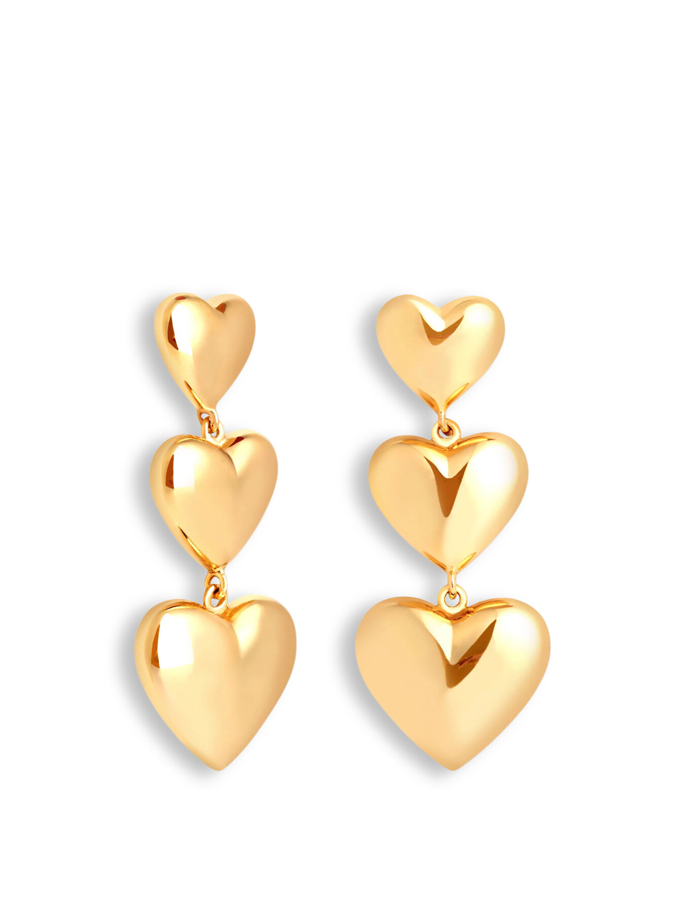 Astrid & Miyu Women's Heart Drop Stud Earrings Silver In Gold