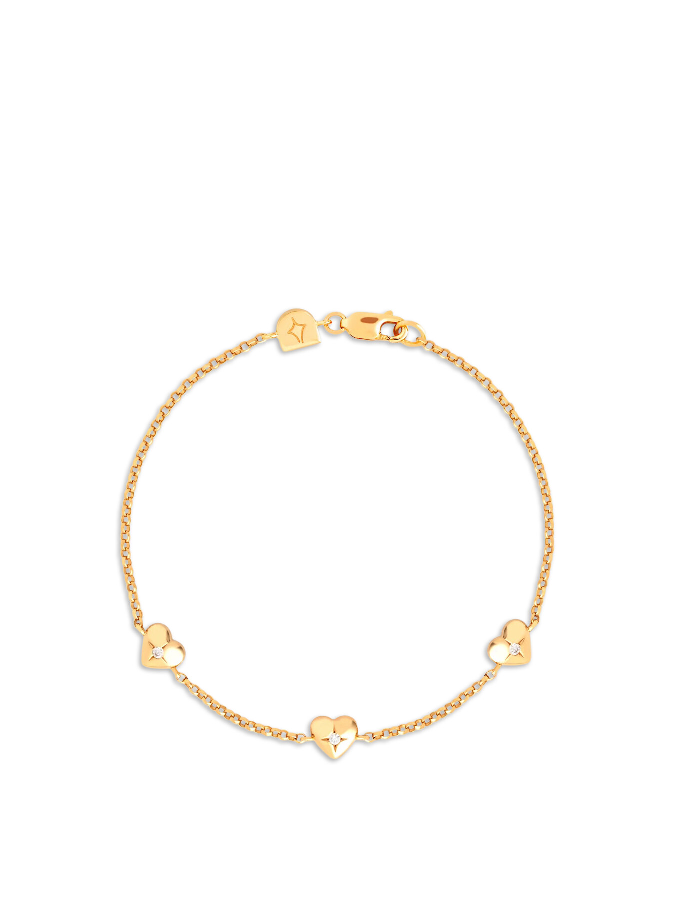 Astrid & Miyu Women's Heart Charm Bracelet Gold