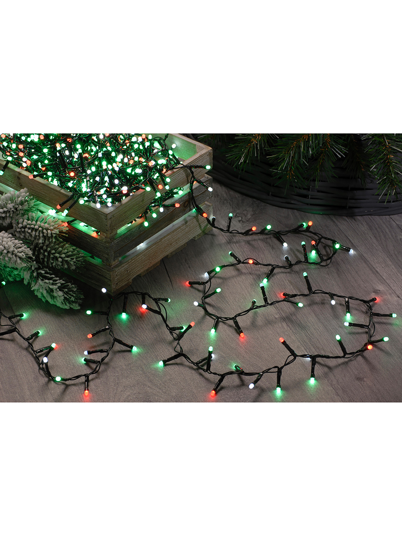 Green & White Jolly Holly Glow-Worm Glow-Worm Christmas Tree Lights 760 LED Red 