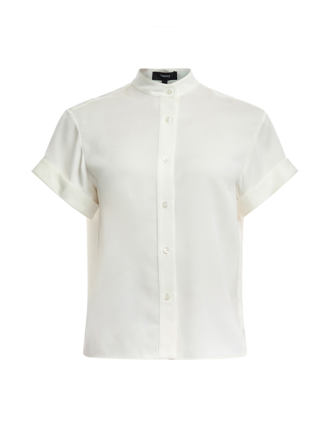 Theory Women's Short Sleeve Military Shirt White