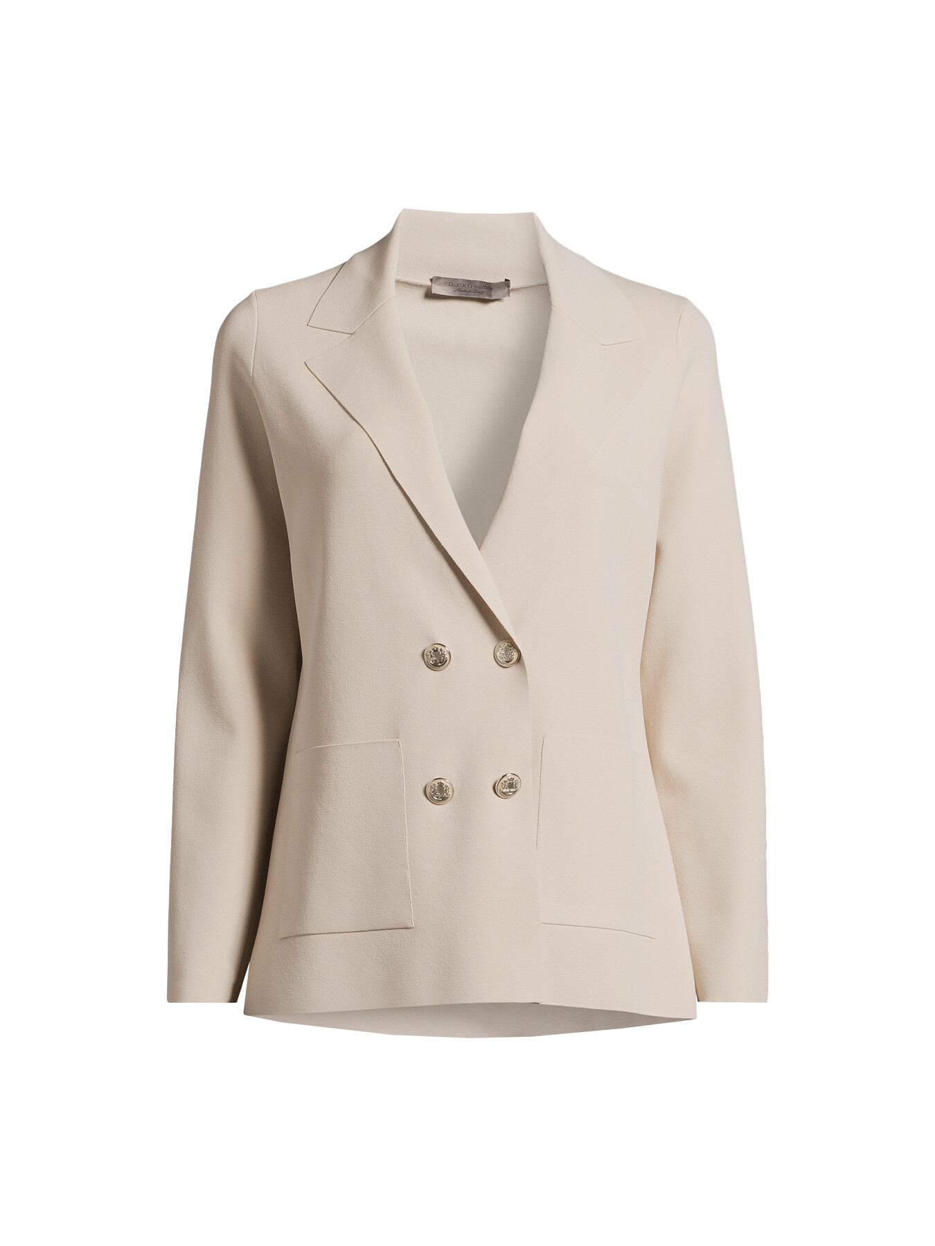 D Exterior Women's Knitted Double Breasted Jacket Beige
